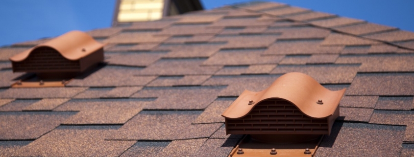 roof with vents for attic ventilation